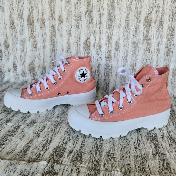 Converse "CTAS Lugged Hi" Platform Sneakers Pink 571726C | Women's Size 7.5 - Picture 1 of 12